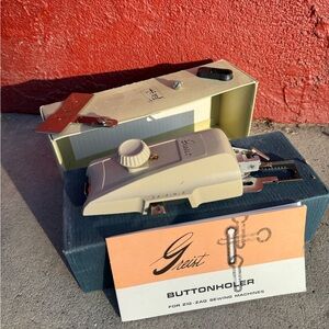 Vintage Greist Buttonholer Attachment w/ Box – Zig-Zag Sewing Machines – Japan